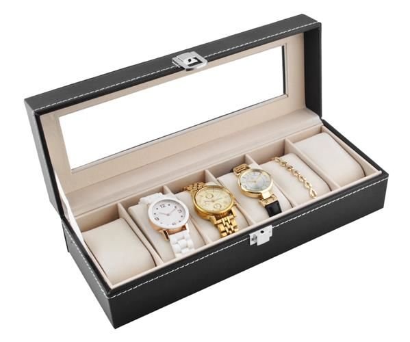 Watch organizer with 6 compartments-6