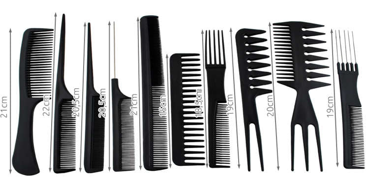 Hairdressing combs - set of 10 pcs-6