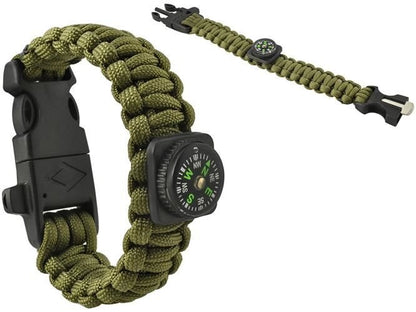 SURVIVAL bracelet with accessories - green Trizand 5902802907424