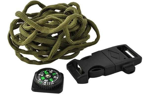 SURVIVAL bracelet with accessories - green-9