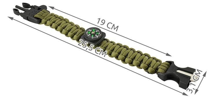 SURVIVAL bracelet with accessories - green-10