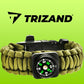 SURVIVAL bracelet with accessories - green-11