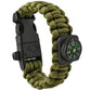 SURVIVAL bracelet with accessories - green-1