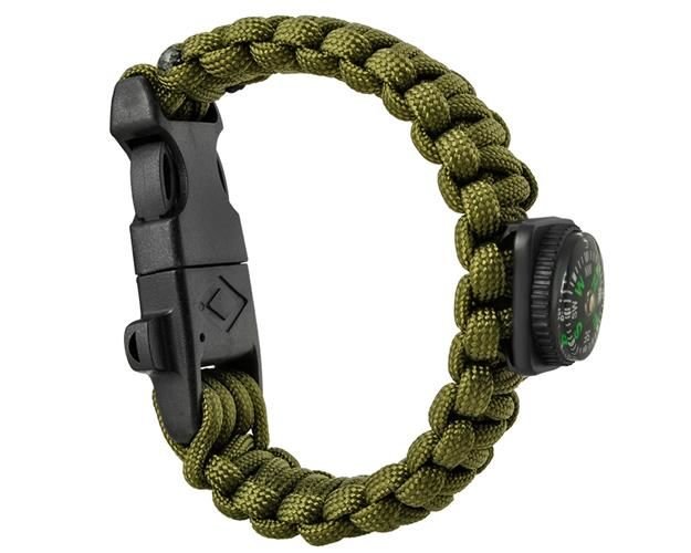 SURVIVAL bracelet with accessories - green-2