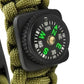 SURVIVAL bracelet with accessories - green-3