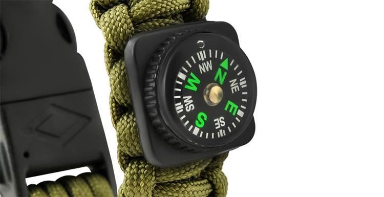 SURVIVAL bracelet with accessories - green-3