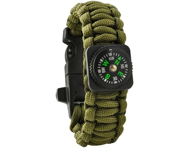 SURVIVAL bracelet with accessories - green-4