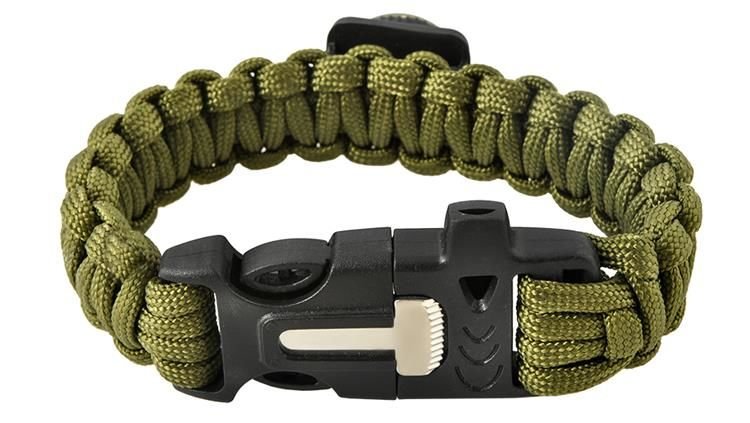 SURVIVAL bracelet with accessories - green-5