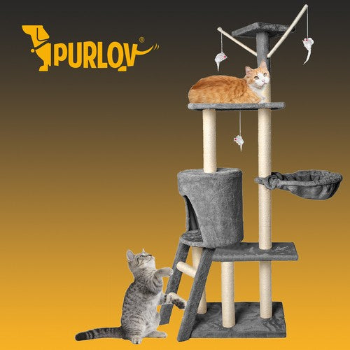 Cat tree 138 cm, gray-1