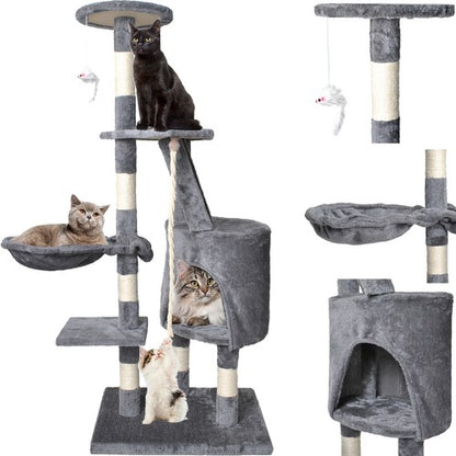 Cat tree 118 cm, gray Purlov 5900779933194