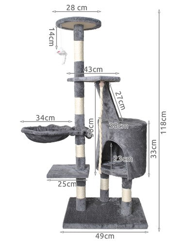 Cat tree 118 cm, gray-3