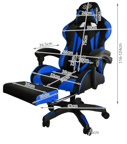 Gaming chair - black and blue Dunmoon-3