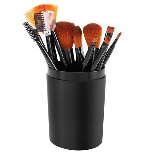 Makeup brushes 12 pcs black - set-6