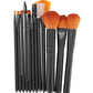 Makeup brushes 12 pcs black - set-7