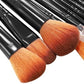 Makeup brushes 12 pcs black - set-8