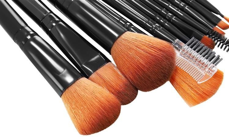 Makeup brushes 12 pcs black - set-8