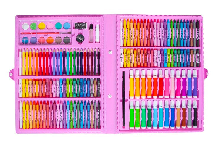 Painting set in a suitcase, 168 pieces, pink-3