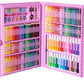 Painting set in a suitcase, 168 pieces, pink-2