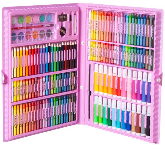 Painting set in a suitcase, 168 pieces, pink-2