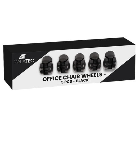 Office chair wheels - 5 pcs - black-10