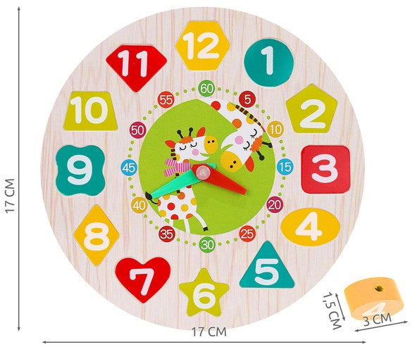 Wooden toy clock-8