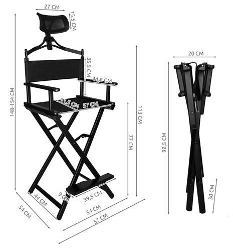 Aluminum makeup chair with headrest-7