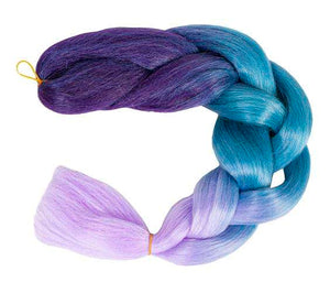 Synthetic hair braids ombre blue/fio W10342-1