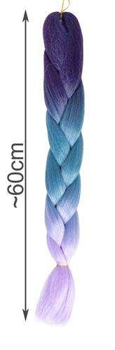 Synthetic hair braids ombre blue/fio W10342-2