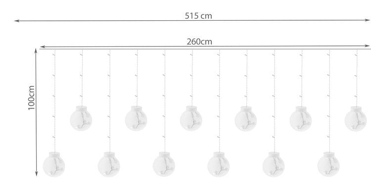 Light curtain 108LED - warm white 31V KŚ11346-11