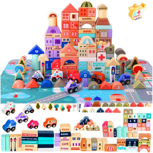 Wooden blocks - city  Kruzzel 5902802917218