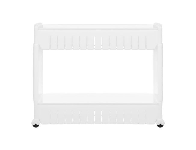 Mobile kitchen shelf on wheels, white-1