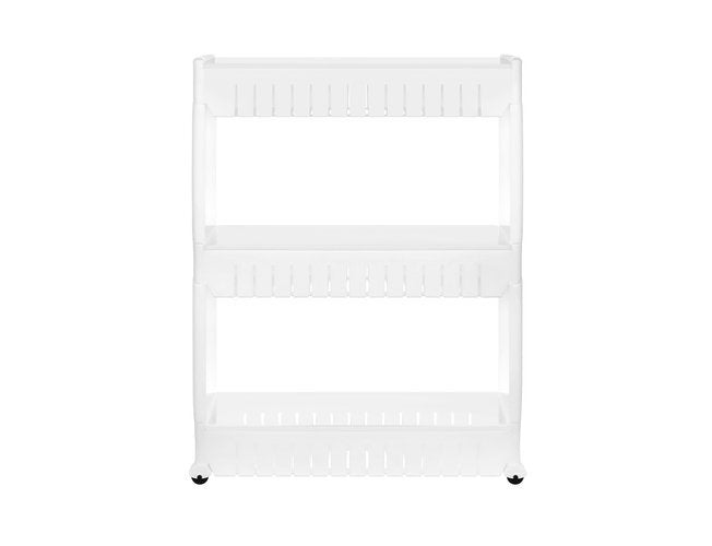 Mobile kitchen shelf on wheels, white-2