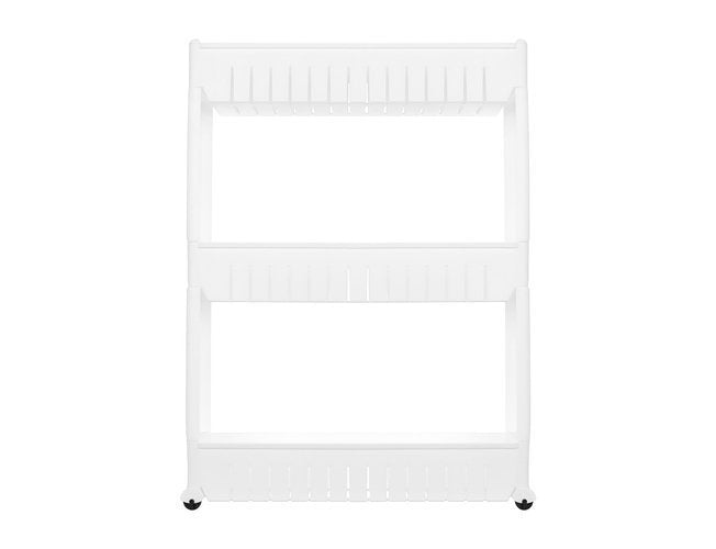 Mobile kitchen shelf on wheels, white-3