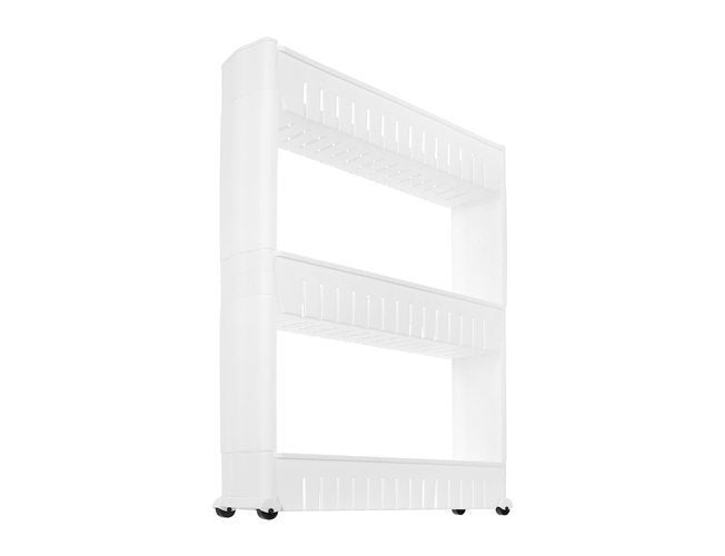 Mobile kitchen shelf on wheels, white-6