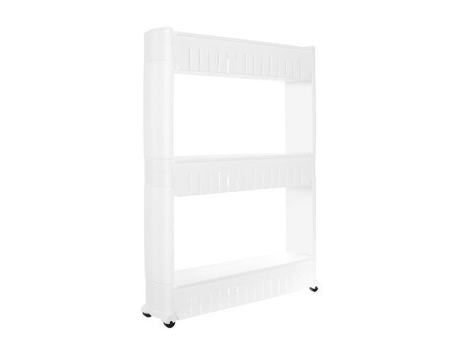 Mobile kitchen shelf on wheels, white-7