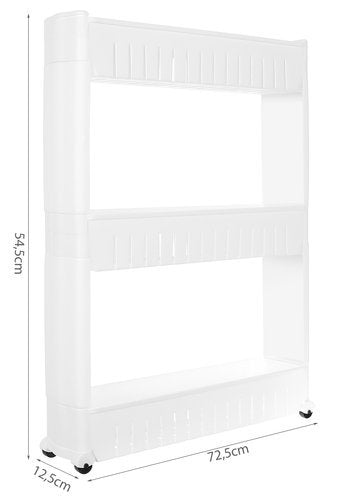 Mobile kitchen shelf on wheels, white-8