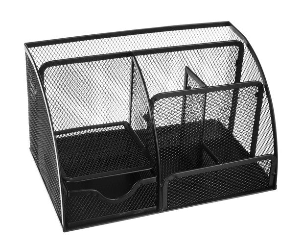 Desk organizer - 6 compartments - black-1