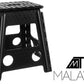 Black and white folding stool, 39 cm-1