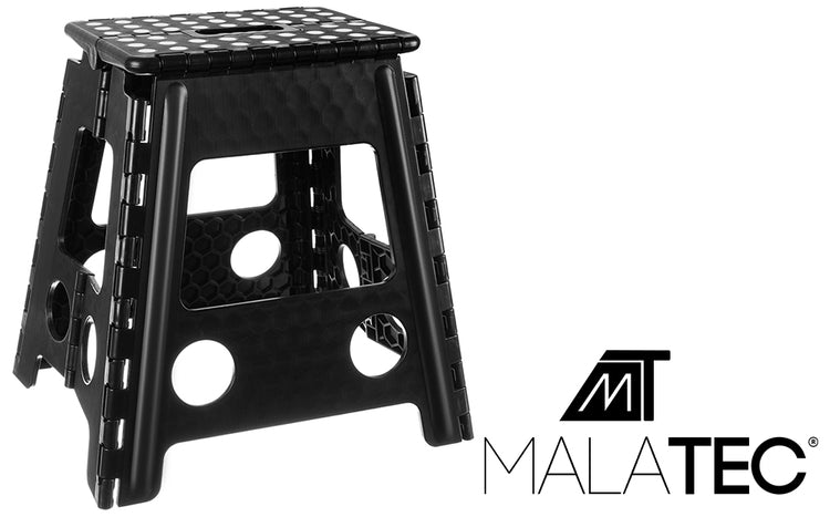 Black and white folding stool, 39 cm-1