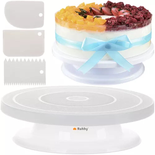 Rotating cake stand + 3 spatulas for cake decoration Ruhhy 5904463315075