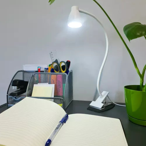 Desk lamp with clip - white Izoxis 19455-14