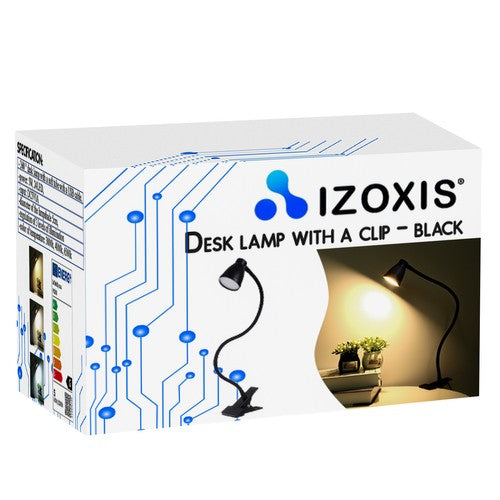 Desk lamp with clip - black Izoxis 19454-16