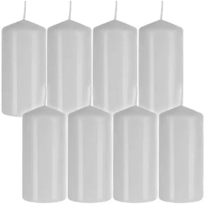 Candle cylinder white - set of 8 pcs. Iso Trade 5906927351995