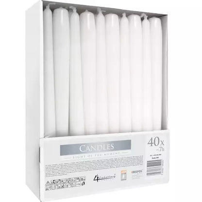 Cone candle white - set of 40 pcs Iso Trade 5906927340005