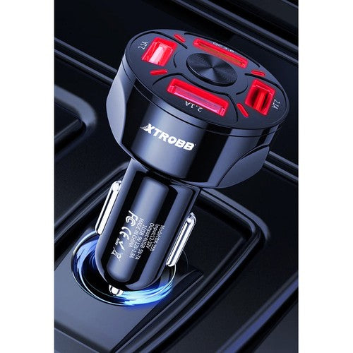 4x USB car charger + Xtrobb 19907 cable-3