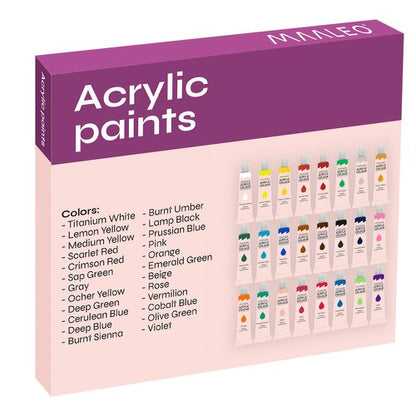 Acrylic paints 24 pcs. - 12 ml. Maaleo 20363 Maaleo 5900779942295