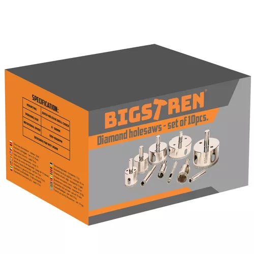 Diamond hole saws - set of 10 pcs. Bigstren 21641-10