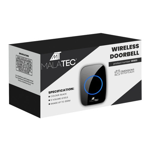 Malatec 21803 black wireless doorbell-2