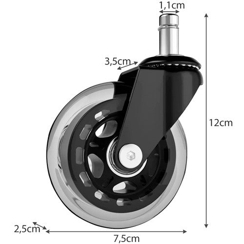 Wheels for an office chair - 5 pcs. Malatec 22077-6