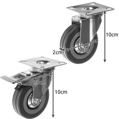 Swivel wheels - set of 4 pcs. Malatec 22537-7